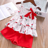 Humor Bear Baby Girl Clothes 2019 Hot Summer New Girls' Clothing Sets Kids Bay clothes Toddler Chiffon bowknot coat+Pants 1-4Y