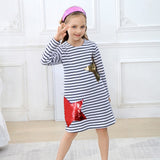 Girls Dress Long Sleeve Baby Girls Clothes Reversible Sequined Princess Dress Christmas Costume for Kids Clothing Children Dress