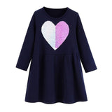 Girls Dress Long Sleeve Baby Girls Clothes Reversible Sequined Princess Dress Christmas Costume for Kids Clothing Children Dress