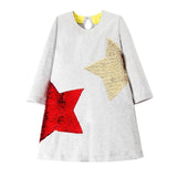 Girls Dress Long Sleeve Baby Girls Clothes Reversible Sequined Princess Dress Christmas Costume for Kids Clothing Children Dress
