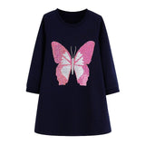 Girls Dress Long Sleeve Baby Girls Clothes Reversible Sequined Princess Dress Christmas Costume for Kids Clothing Children Dress