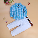 2018 Autumn Kids Boy Clothes Set 3 Pieces Suits Coat+plaid T-shirt+Jeans Children little casual boys clothing sets 2-8 Years