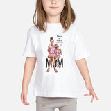 Super Mom Baby Girls T Shirt Mother and Baby Love Life Vogue Kawaii Printed T-Shirts Mommy's Love Kids White Clothing Child Tops
