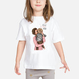 Super Mom Baby Girls T Shirt Mother and Baby Love Life Vogue Kawaii Printed T-Shirts Mommy's Love Kids White Clothing Child Tops