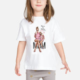 Super Mom Baby Girls T Shirt Mother and Baby Love Life Vogue Kawaii Printed T-Shirts Mommy's Love Kids White Clothing Child Tops
