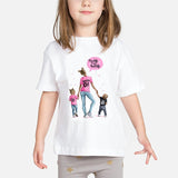 Super Mom Baby Girls T Shirt Mother and Baby Love Life Vogue Kawaii Printed T-Shirts Mommy's Love Kids White Clothing Child Tops