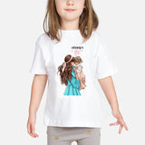 Super Mom Baby Girls T Shirt Mother and Baby Love Life Vogue Kawaii Printed T-Shirts Mommy's Love Kids White Clothing Child Tops