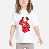 Super Mom Baby Girls T Shirt Mother and Baby Love Life Vogue Kawaii Printed T-Shirts Mommy's Love Kids White Clothing Child Tops