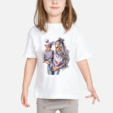 Super Mom Baby Girls T Shirt Mother and Baby Love Life Vogue Kawaii Printed T-Shirts Mommy's Love Kids White Clothing Child Tops