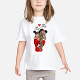 Super Mom Baby Girls T Shirt Mother and Baby Love Life Vogue Kawaii Printed T-Shirts Mommy's Love Kids White Clothing Child Tops