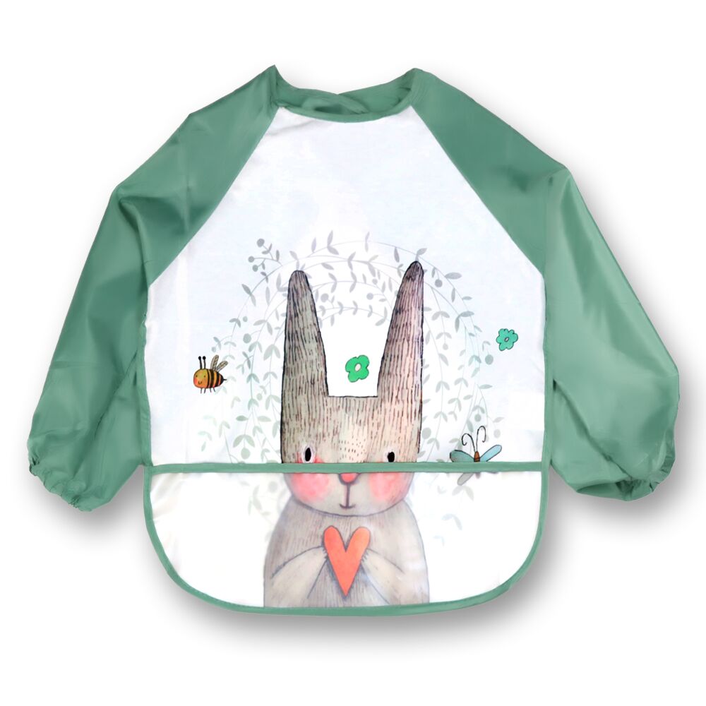 Cartoon Baby Bibs Apron Adjustable Burp Cloths Feeding with Long Sleeves Baby Accessories Stuff Cute Animals bavoir toddler kids