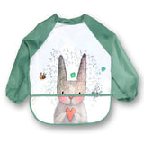 Cartoon Baby Bibs Apron Adjustable Burp Cloths Feeding with Long Sleeves Baby Accessories Stuff Cute Animals bavoir toddler kids