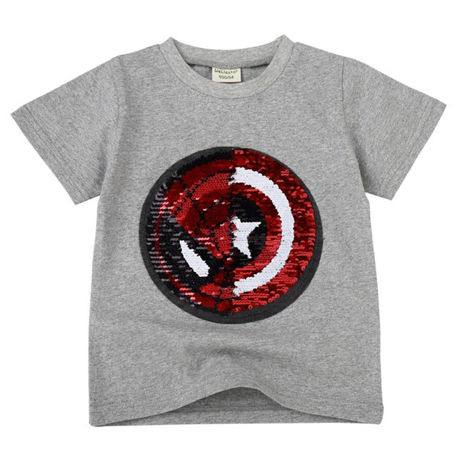 INPEPNOW 2019 Spiderman Shirt Boys T Shirt Cartoon Kids Tshirt Sequin T-Shirts for Girls/Boy Child T-Shirt for Children Clothing
