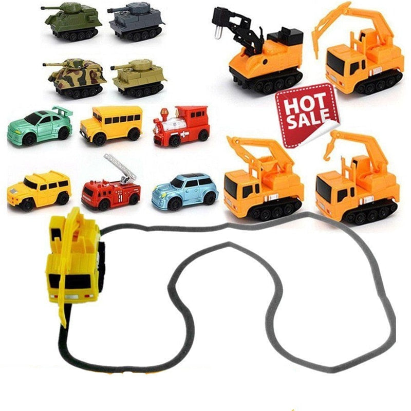 Original Inductive Car Diecast Vehicle Magic Pen Toy Tank Truck Excavator Construt Follow Any Line You Draw Xmas Gifts for Kid