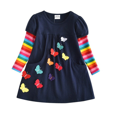 VIKITA Kids Girls Dress Baby Children Toddler Princess Dress Vestidos Children's Clothing Girls Winter Dresses 2-8Y LH5805 MIX