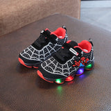 davidyue Spiderman Kids Boys Sports Sneakers Children Glowing Kids Shoe Chaussure Enfant Girls Shoe With LED light