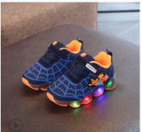 davidyue Spiderman Kids Boys Sports Sneakers Children Glowing Kids Shoe Chaussure Enfant Girls Shoe With LED light