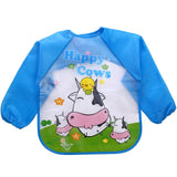 Baby Bibs Waterproof EVA Full Sleeve Bibs Children Apron Long Sleeve Feeding Bibs Kids Eating Breastplate Kid Baby Cloth Stuff