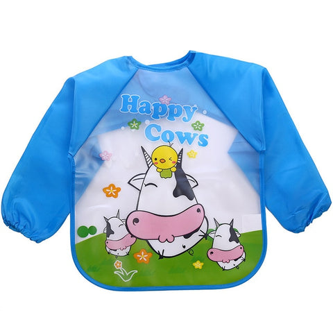 Baby Bibs Waterproof EVA Full Sleeve Bibs Children Apron Long Sleeve Feeding Bibs Kids Eating Breastplate Kid Baby Cloth Stuff