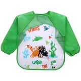 Baby Bibs Waterproof EVA Full Sleeve Bibs Children Apron Long Sleeve Feeding Bibs Kids Eating Breastplate Kid Baby Cloth Stuff