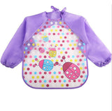 Baby Bibs Waterproof EVA Full Sleeve Bibs Children Apron Long Sleeve Feeding Bibs Kids Eating Breastplate Kid Baby Cloth Stuff