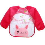 Baby Bibs Waterproof EVA Full Sleeve Bibs Children Apron Long Sleeve Feeding Bibs Kids Eating Breastplate Kid Baby Cloth Stuff
