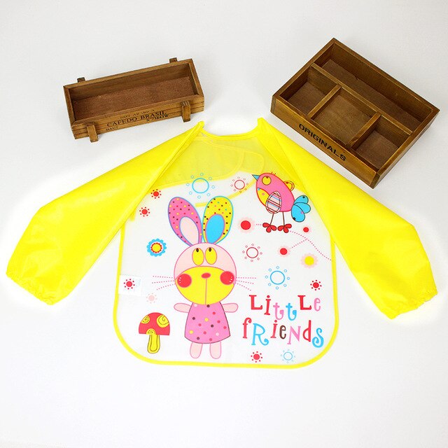 Baby Bibs Waterproof EVA Full Sleeve Bibs Children Apron Long Sleeve Feeding Bibs Kids Eating Breastplate Kid Baby Cloth Stuff