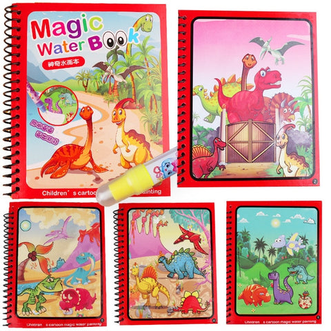 Montessori Coloring Book Doodle & Magic Pen Painting Drawing Board For Kids Toys Magic Water Drawing Book Birthday Gift