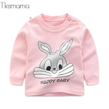 Brand Baby Long Sleeve Girls T-shirts  Kids Clothes Clothing Child Rabbit Print Costume Top Tees