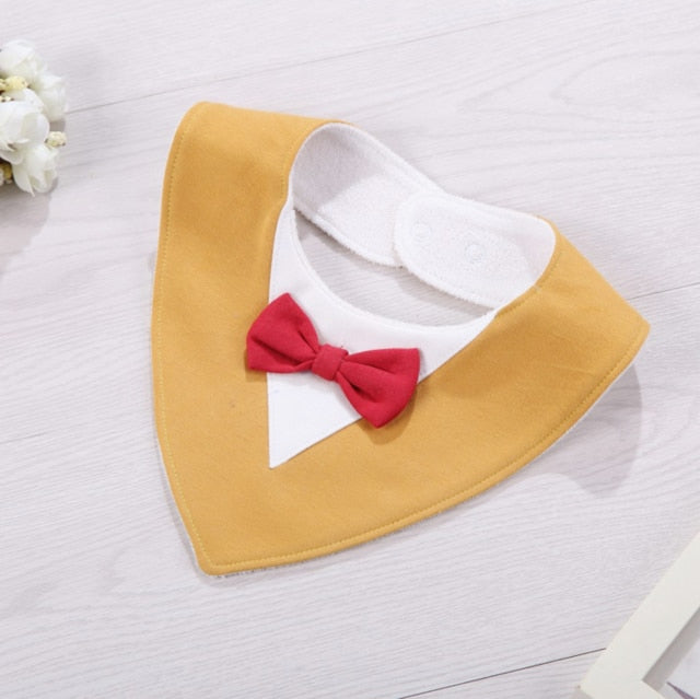Infant Apron Baby Kids Bibs Burp Boy Girls Newborn Feeding Waterproof Toddlers Soft Bow Burp Tie Stuff Cloth scarf children