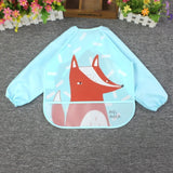Cartoon Baby Bibs Apron Adjustable Burp Cloths Feeding with Long Sleeves Baby Accessories Stuff Cute Animals bavoir toddler kids