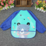 Cartoon Baby Bibs Apron Adjustable Burp Cloths Feeding with Long Sleeves Baby Accessories Stuff Cute Animals bavoir toddler kids