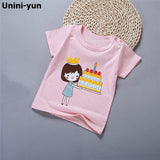 [Unini-yun]Fashion Cotton Spaceship Boys Girls T-Shirts Children Kids Cartoon Print T shirts Baby Child Tops Clothing Tee 6M-7T