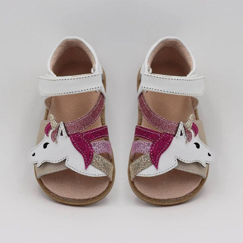 TipsieToes Top Brand Unicorns Soft Leather In Summer New Girls Children Barefoot Shoes Kids  Sandals