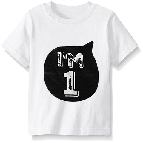 Summer Baby Boys T-shirt For Girl Tops White Black 1 2 3 4 Years Birthday Outfits Kids Tees Shirt Tops Children Shirts Clothing