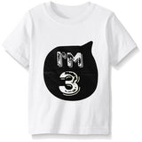 Summer Baby Boys T-shirt For Girl Tops White Black 1 2 3 4 Years Birthday Outfits Kids Tees Shirt Tops Children Shirts Clothing