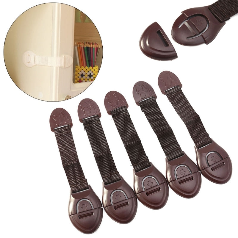 5pcs Baby Safety Drawer and Cabinet Lock Kids Proof Child Door Locks White Brown Cheap Stuff Newborn Protection Products