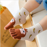 Newest Kawaii Children Socks 5 Color Cotton Animal Boys Girls Socks Cheap Stuff Toe Socks for Kids Five Finger Socks 3-7T/7-12T
