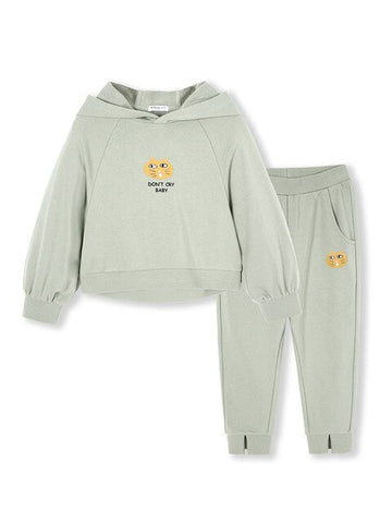 Balabala Kids Girls 2-Piece Graphic Hooded Sweatshirt Tops + Pull On Sports Pants Set Children Toddler Girl Spring Clothing Set