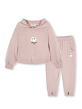 Balabala Kids Girls 2-Piece Graphic Hooded Sweatshirt Tops + Pull On Sports Pants Set Children Toddler Girl Spring Clothing Set
