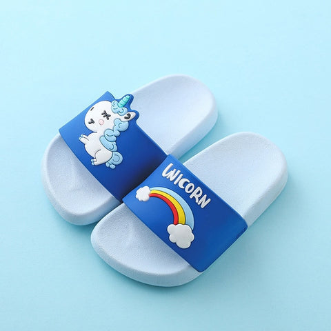 Unicorn Slippers for Boy Girl Rainbow Shoes 2019 Summer Toddler Animal Kids Indoor Baby Slippers PVC Cartoon Kids Slippers
