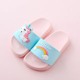 Unicorn Slippers for Boy Girl Rainbow Shoes 2019 Summer Toddler Animal Kids Indoor Baby Slippers PVC Cartoon Kids Slippers